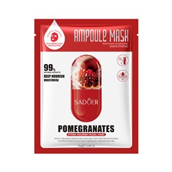 Тканевая маска для лица с экстрактом граната SADOER Pomegranates Hydra Nourush Facial Mask, 25 гр