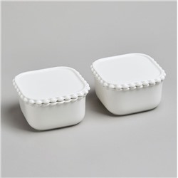 НАБОР ИКОРНИЦ LEFARD "PEARL" С КРЫШКАМИ 2 ШТ. КВАДРАТ. 10*5,5 СМ 200 МЛ