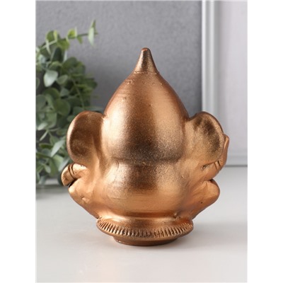 Фигурка гипс «Ганеша», 14.5×13.5×9 см, бронза