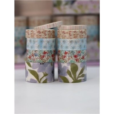 Набор декоративного скотча 10 шт. "Flower power", blue, шоу-бокс 8 шт.