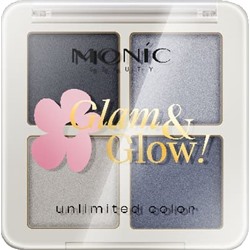 MONIC BEAUTY Тени для век 4 цв Glam&Glow! Unlimited All Day Color 03 Denim Mood