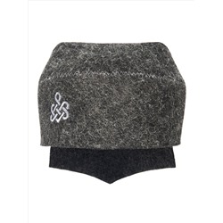 Шапка банная "Бандана" с вышивкой, войлок серый