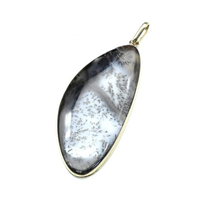 Кулон агат моховой "Грация" 26*58мм.