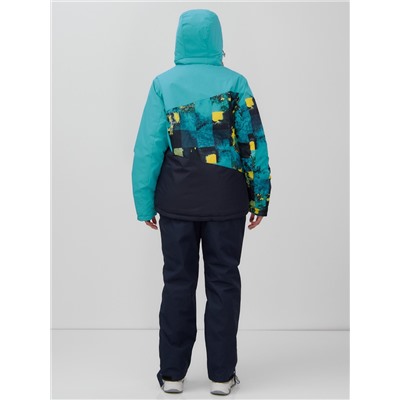 Горнолыжный костюм женский зимний УЦЕНКА бирюзового цвета 02801Br