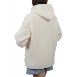 1006 MILK WHITE Куртка плюшевая демисезонная (65% хлопок, 35% полиэстер) оверсайз 44-54