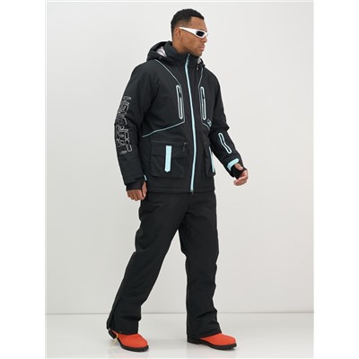 Горнолыжный костюм мужской зимний черного цвета 394Ch