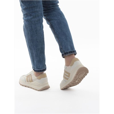 03-WG040-2M MILK/BEIGE Кроссовки демисезонные женские (натуральная кожа)