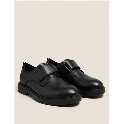 Kids' Leather Riptape School Shoes (13 Small-9 Large)