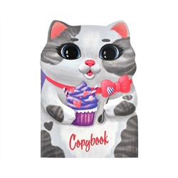 Тетрадь КОТИК С ПИРОЖНЫМ / (180х255 мм), 40 л., матовая ламинация