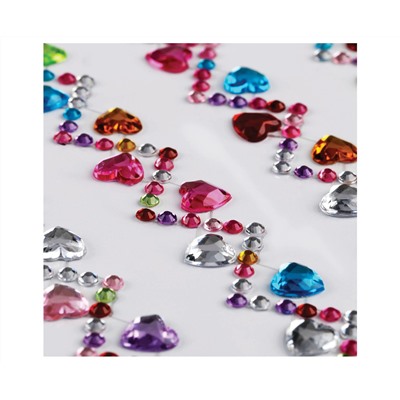 Наклейки акриловые MESHU "Zigzag", 25*10см, стразы, 396 наклеек, инд. уп., европодвес