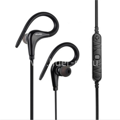 Наушники MP3/MP4 AWEI (A890BL) SPORT Bluetooth вакуумные черные