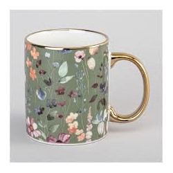 КРУЖКА LEFARD 340МЛ ХАККИ ЦВЕТЫ   МАЛ УП=12ШТ