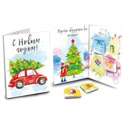 Открытка, МАШИНА, молочный шоколад, 20 гр., TM Chokocat