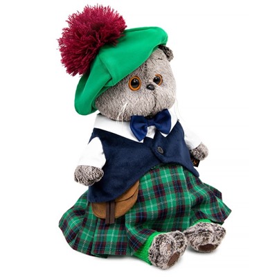 Мягкая игрушка «Кот Басик в шотландском костюме», 25 см