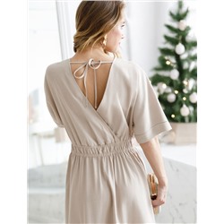 Платье из плотного лиоцелла с поясом на резинке