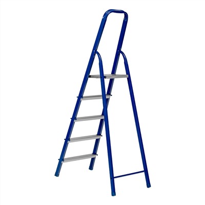 Стремянка, 5 ступеней, стальной профиль, алюминиевые ступени Сибртех