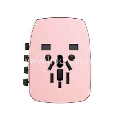 Сетевой универсальный адаптер AWEI C-36 4 USB/5V-2.4A (розовое золото)