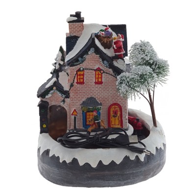 GAEM Фигурка декоративная "Рождество" (4 мелодии, подсвет, движ, 3xAA н/п, +USB), L19 W18 H22 см