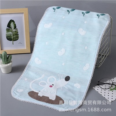Snowy children's scarf cotton jet series kitten gauze children's towel children wipe face towel pad scarf factory price wholesale