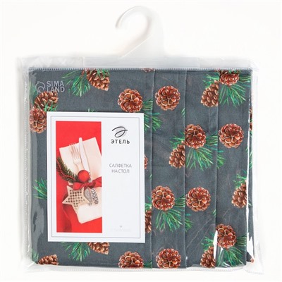 Набор новогодних салфеток Этель «Лес», 46х46 см - 4 шт, хлопок, саржа
