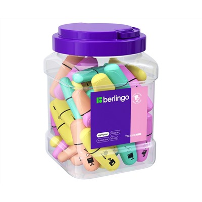 Текстовыделитель Berlingo "Textline HP100" мини, пастельные цвета, ассорти, 1-5мм