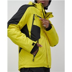 Горнолыжный костюм мужской зимний желтого цвета 02381J