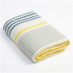 Полотенце вафельное банное «Этель» Waffle, 70×140 см, 100% хлопок, 280 г/м², жёлто-синее