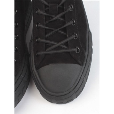 03-N72699-1 BLACK Полуботинки спортивные мужские (натуральная замша)