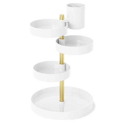 Органайзер настольный Pirouette, белый/латунь