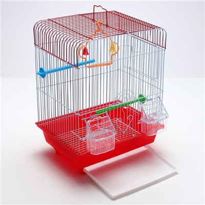 Клетка для птиц укомплектованная Bd-1/2q, 30 х 23 х 39 см, красная