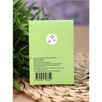 Блокнот А7 Аниме "Perfect panda girl"