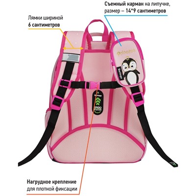 Ранец Berlingo Expert Plus "Princess" 38*29*15см, 2 отделения, 2 кармана, анатомическая спинка