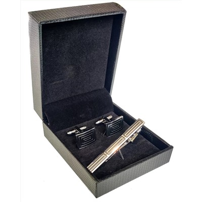 Набор запонок и зажима для галстука в футляре