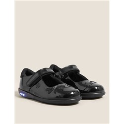 Kids' Leather Flashing Light School Shoes (8 Small - 1 Large)