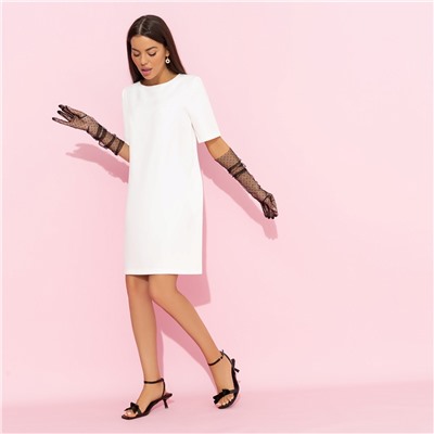 Платье прямого силуэта, Виртуальные будни (white)