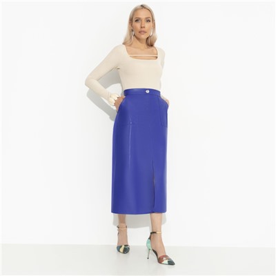 Юбка из мягкой экокожи, Откровенно шикарная (синий)