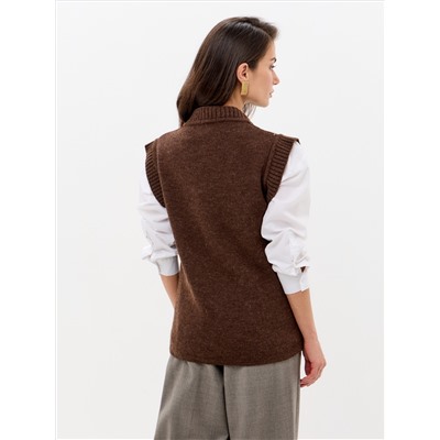 Безрукавка Ромбы на пуговицах из верблюжьей шерсти женская