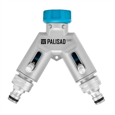 Разветвитель двухканальный, с внутренней резьбой 3/4",алюминий, LUXE Palisad