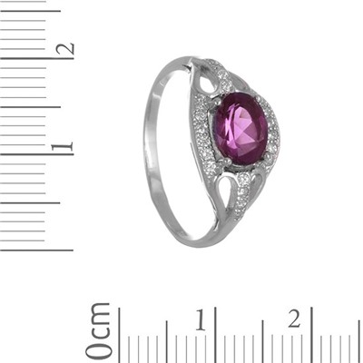 Кольцо 'Белла' с аметистом и фианитами ТФКС.796АМ1.75