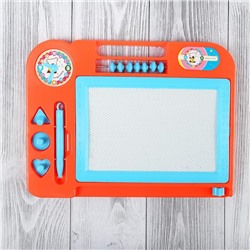 Доска магнитная со счётами и часиками, чёрная крошка, цвета МИКС