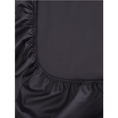 Простыня на резинке 300ТС SL Home Graphite 140×200+30 см, сатин, 100% хлопок