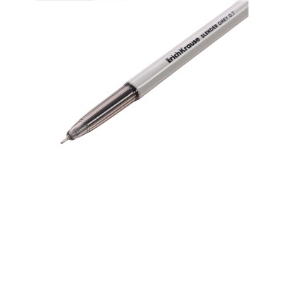 Ручка шариковая ErichKrause Slender Stick Grey, Super Glide, 0.7 мм, чёрная