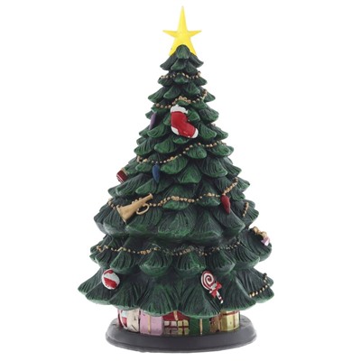 GAEM Фигур декор в стекл шаре "Елка и Снеговик" (подсв,муз, вьюга, AAх3 н/п), D 10 см, L19,5 W19,5 H35 см