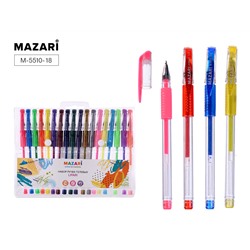Набор ручек гелевых 18цв LIPARI 0,5мм ароматиз чернила MAZARI M-5510-18/10/Китай