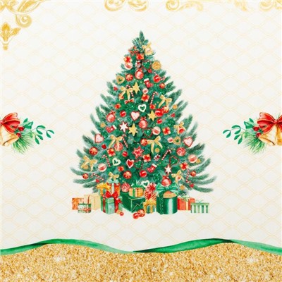 Скатерть новогодняя "Этель" "Golden Christmas" Скатерть новогодняя 150*110 +/-3см с ГМВО, 100%хл, 190г/м2