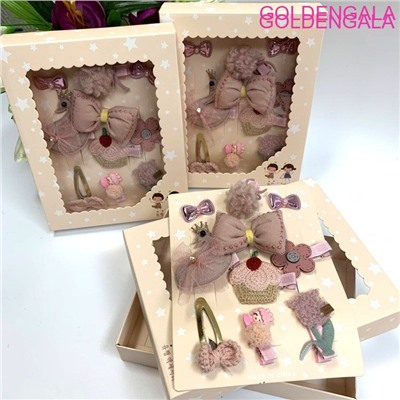 Детский набор аксессуаров для волос в подарочной коробке 10 предметов тип 2