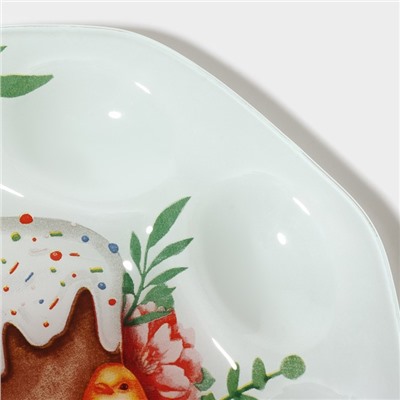 Подставка для яиц Доляна «Кулич», 8 ячеек, 22×22 см, стеклоㅤ