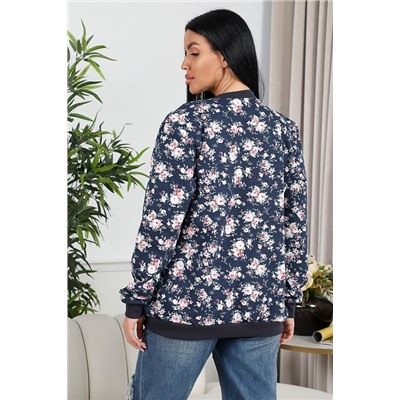 Женская толстовка Бомбер 750 / синий/роза