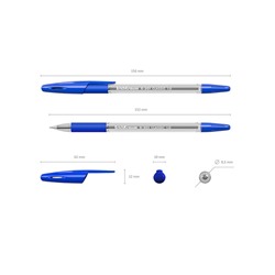 Ручка шариковая ErichKrause R-301 Classic Stick & Grip, узел 1.0 мм, синяя, с резиновым держателем, мягкое и комфортное письмо