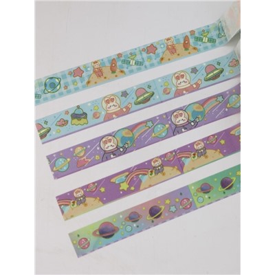 Набор декоративного скотча 5 шт. "Space bunny", green, шоу-бокс 12 шт.